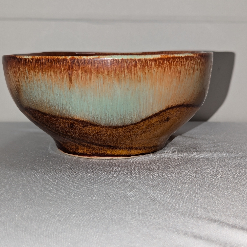 Vintage Dryden Drip Glaze Squared Pottery Bowl #196